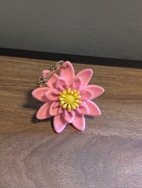 Bath & Body Works Pink Lotus Flower Pocket Bac Holder Keychain Clip Decor